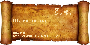 Bleyer Anina névjegykártya